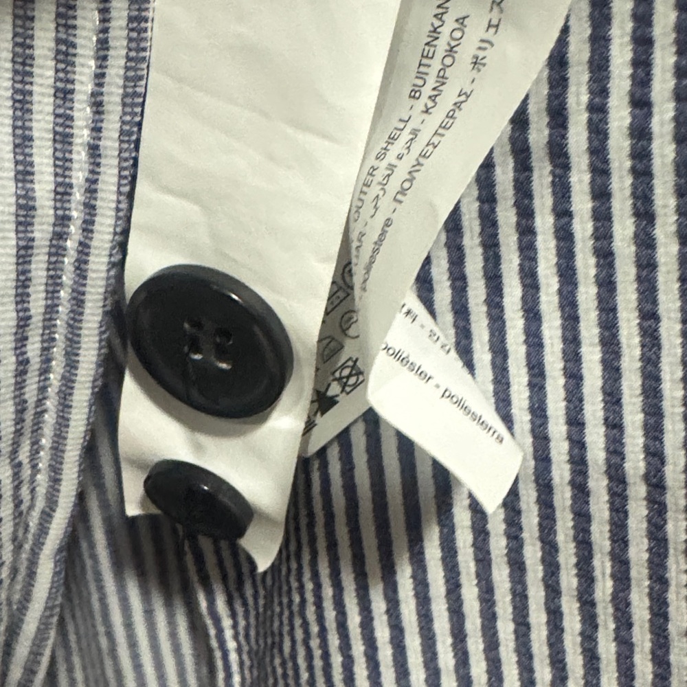 ZARA Men’s Classic Blue & White Striped Seersucker Blazer - Size XL - Picture 13 of 14